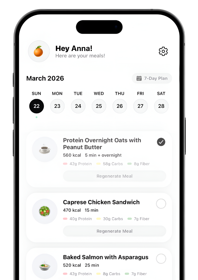 Nutrivit app mockup showing dashboard with meal tracking and progress